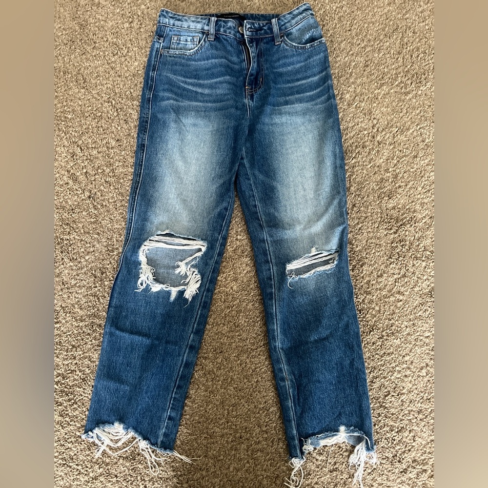 Flying Monkey Ripped Blue Boyfriend Jeans